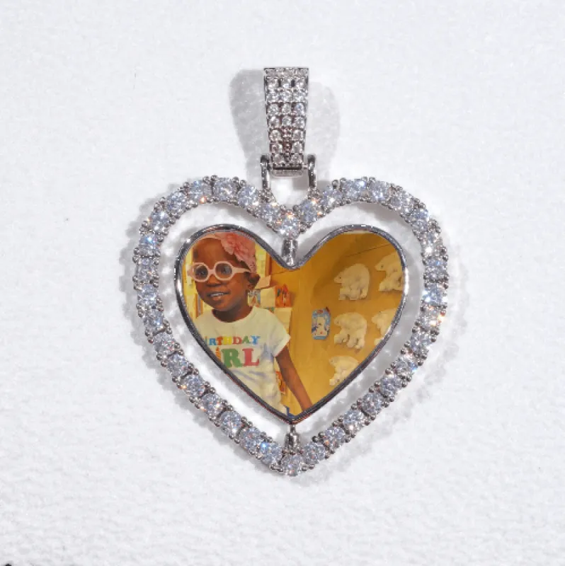 3D Spinning 2-Faced Heart Custom Picture Pendant sold by The GUU Shop