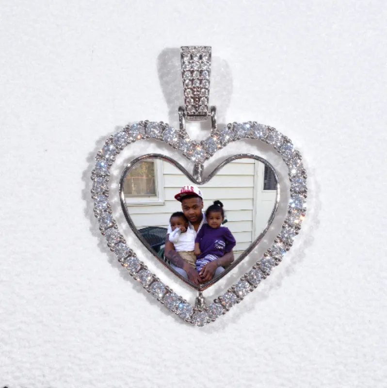 3D Spinning 2-Faced Heart Custom Picture Pendant sold by The GUU Shop