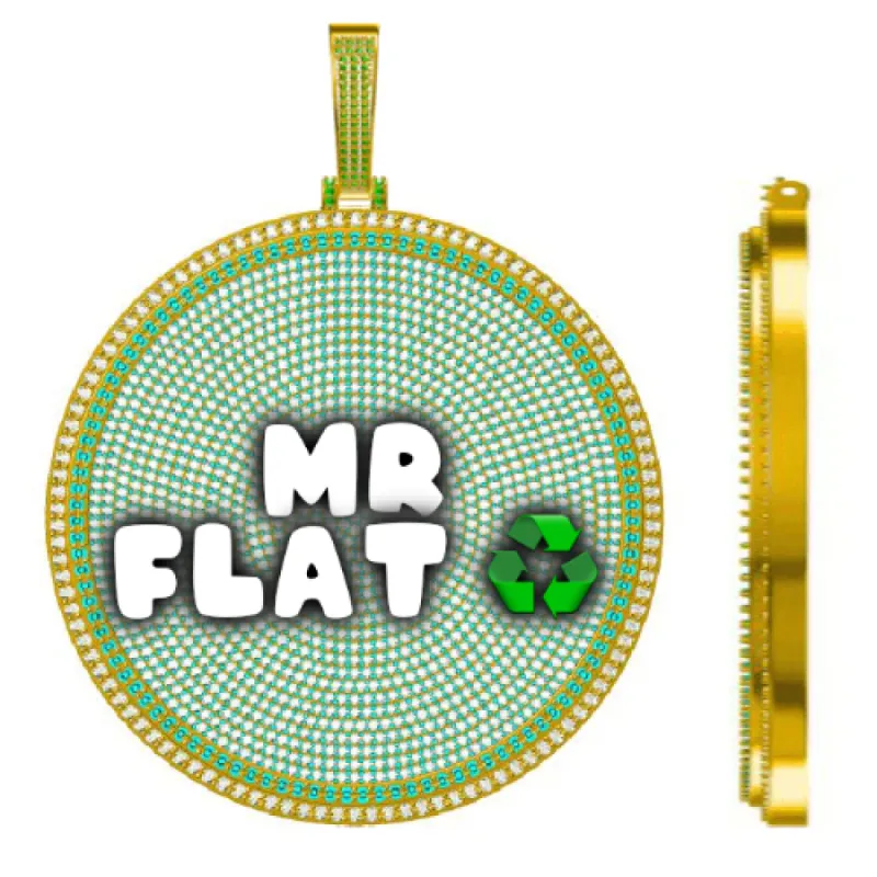 CUSTOM LETTER NECKLACE 3D BIG DISC sold by The GUU Shop