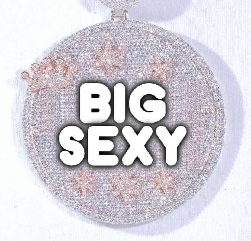 CUSTOM LETTER NECKLACE 3D BIG CROWN DISC sold by The GUU Shop