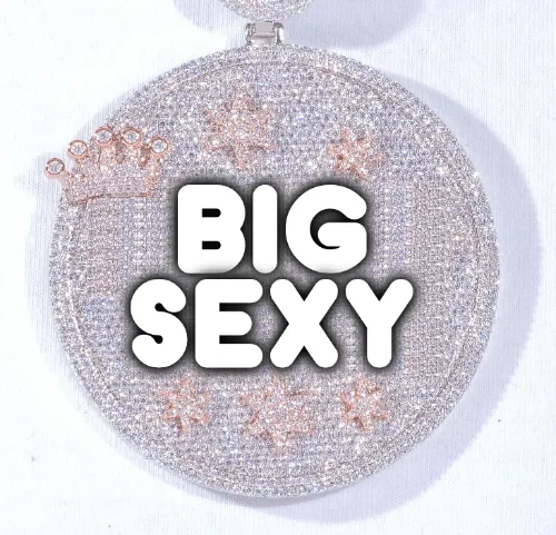 CUSTOM LETTER NECKLACE 3D BIG CROWN DISC sold by The GUU Shop