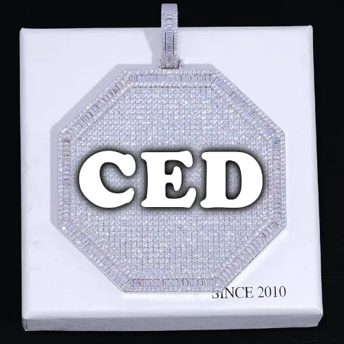 CUSTOM LETTER NECKLACE 3D BIG OCTAGON sold by The GUU Shop