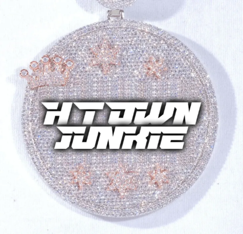 CUSTOM LETTER NECKLACE 3D BIG CROWN DISC sold by The GUU Shop