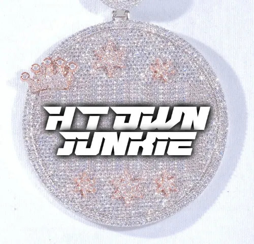 CUSTOM LETTER NECKLACE 3D BIG CROWN DISC sold by The GUU Shop