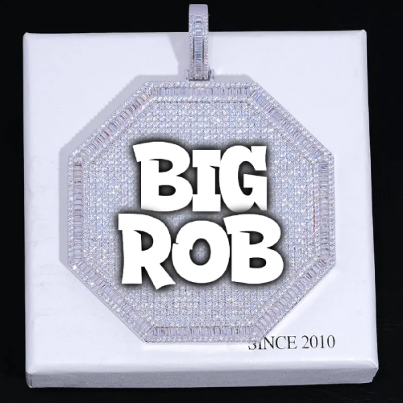 CUSTOM LETTER NECKLACE 3D BIG OCTAGON made by The GUU Shop