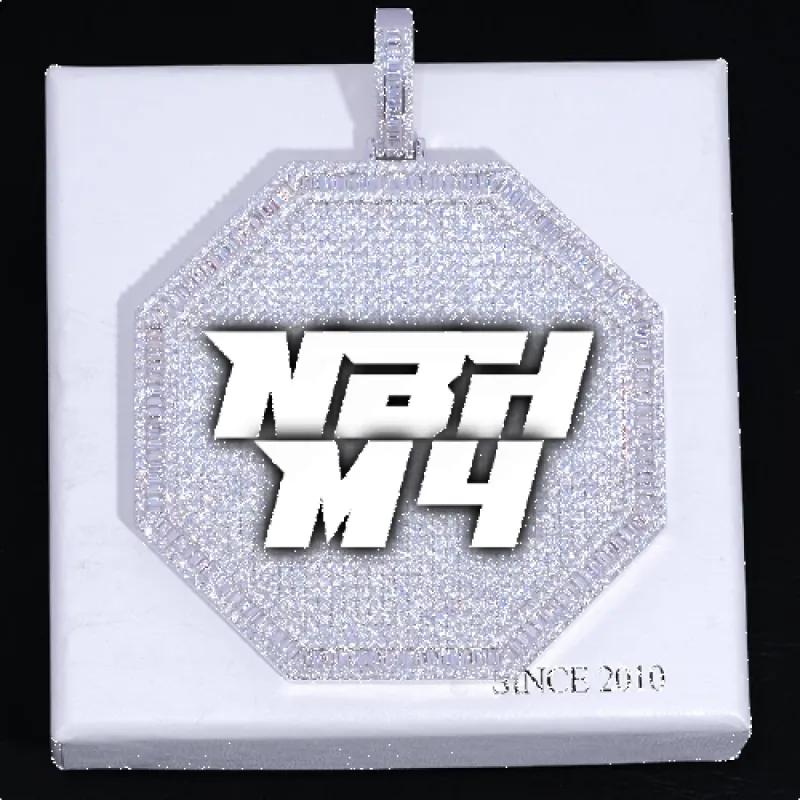 CUSTOM LETTER NECKLACE 3D BIG OCTAGON sold by The GUU Shop