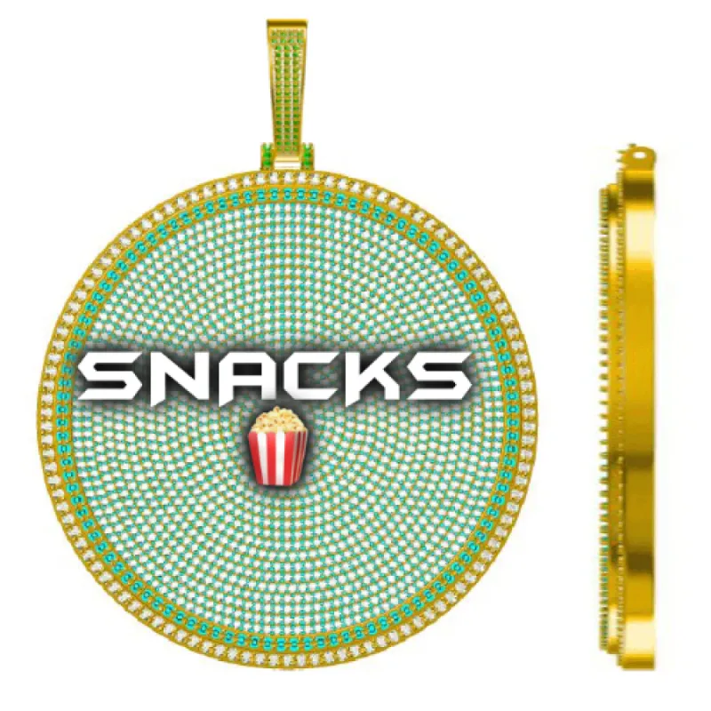 CUSTOM LETTER NECKLACE 3D BIG DISC sold by The GUU Shop