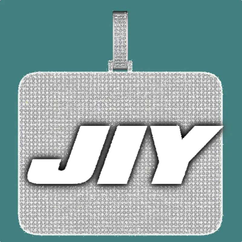 CUSTOM LETTER NECKLACE 3D BIG SQUARE sold by The GUU Shop