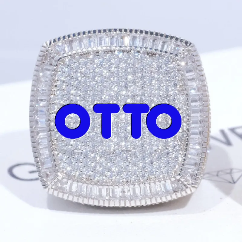 CUSTOM LETTER 3D ICED RING sold by The GUU Shop