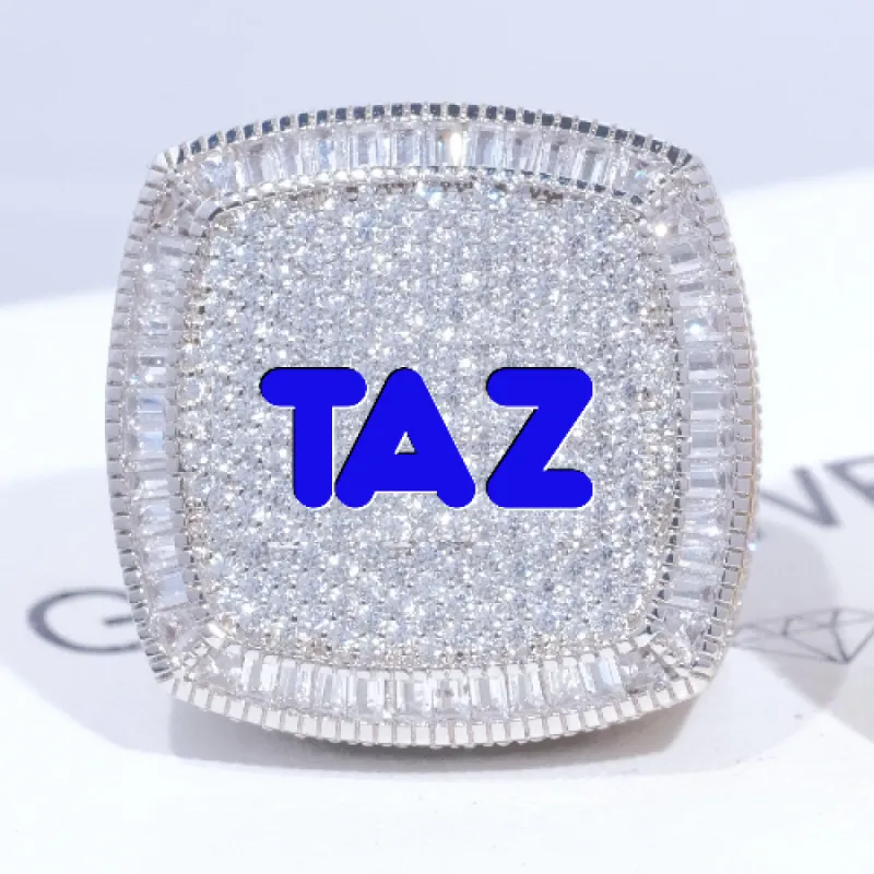 CUSTOM LETTER 3D ICED RING sold by The GUU Shop