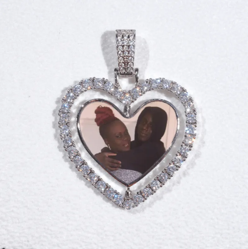 3D Spinning 2-Faced Heart Custom Picture Pendant sold by The GUU Shop