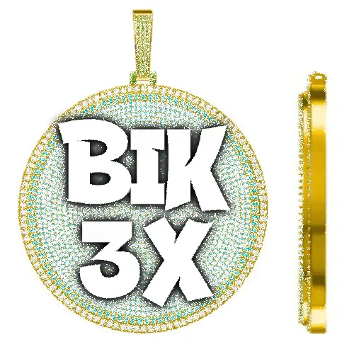 CUSTOM LETTER NECKLACE 3D BIG DISC sold by The GUU Shop