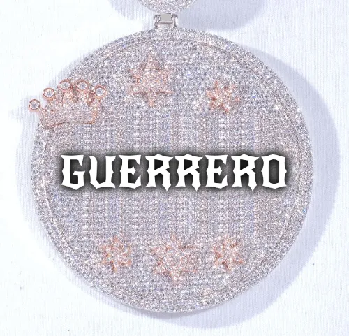 CUSTOM LETTER NECKLACE 3D BIG CROWN DISC sold by The GUU Shop
