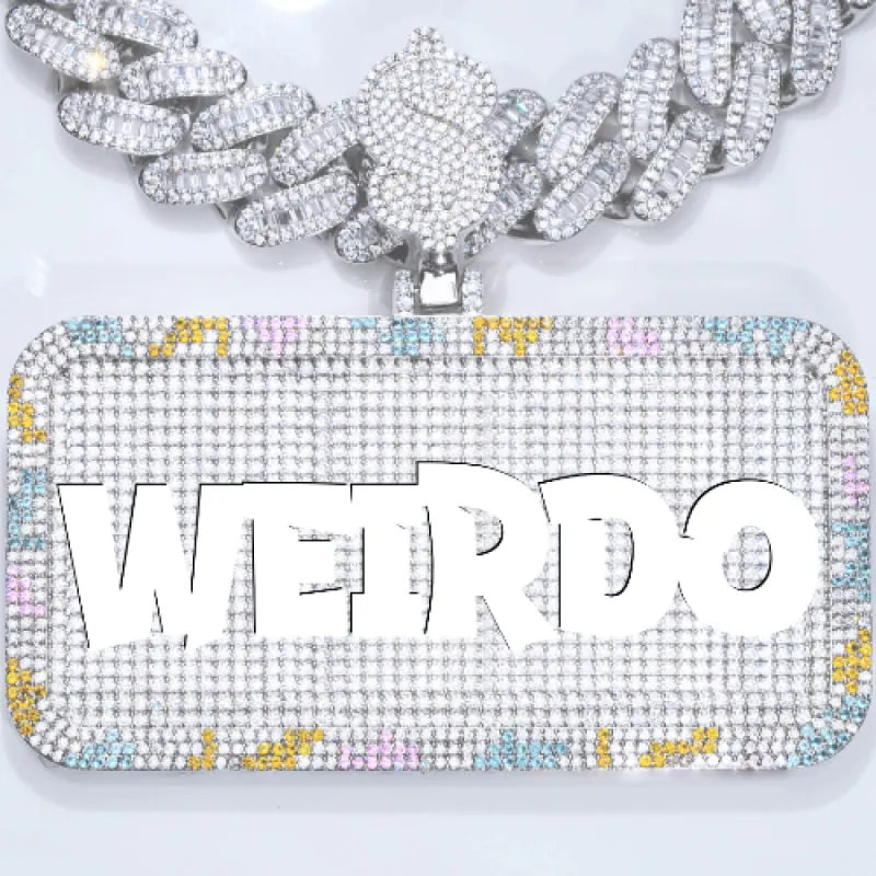 CUSTOM LETTER NECKLACE 3D COLORFUL SQUARE sold by The GUU Shop