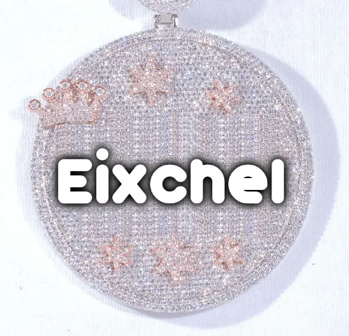 CUSTOM LETTER NECKLACE 3D BIG CROWN DISC sold by The GUU Shop