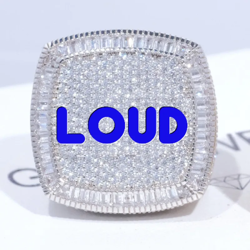 CUSTOM LETTER 3D ICED RING sold by The GUU Shop