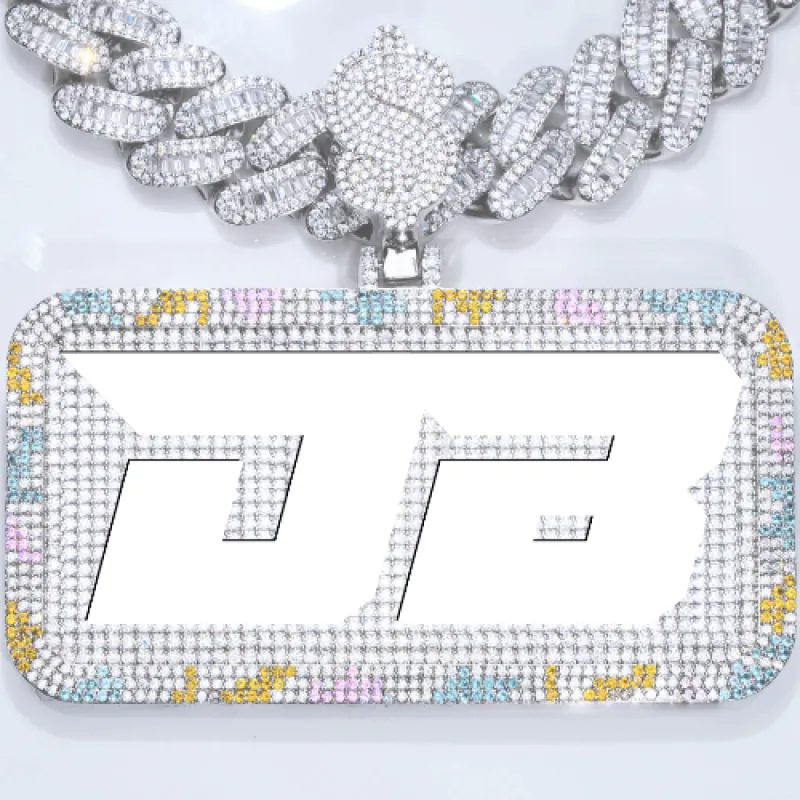 CUSTOM LETTER NECKLACE 3D COLORFUL SQUARE made by The GUU Shop