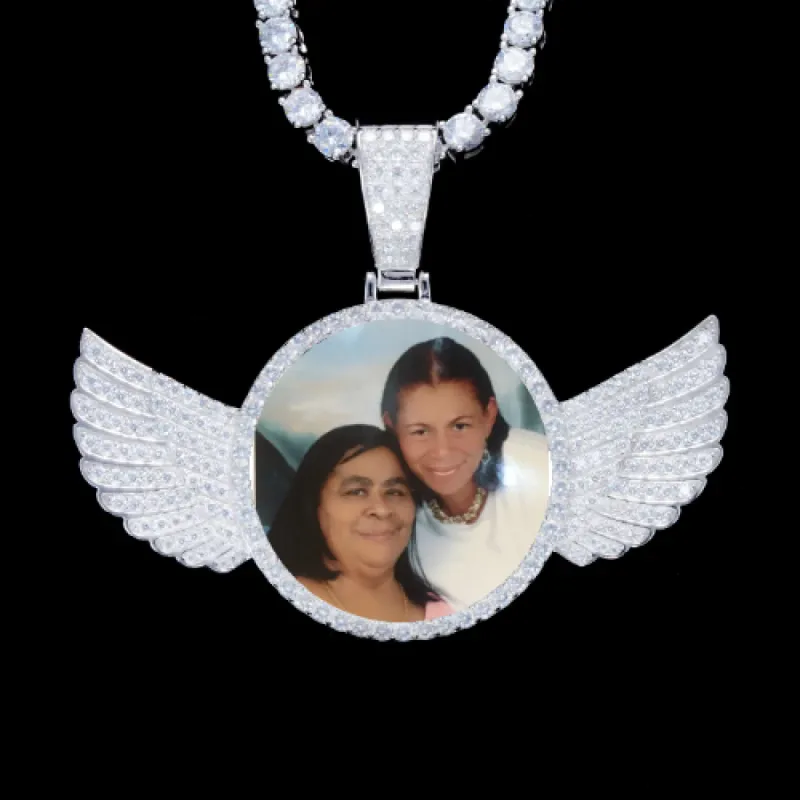 925S & VVS Moissanite 3D Wing Custom Picture Pendant sold by The GUU Shop