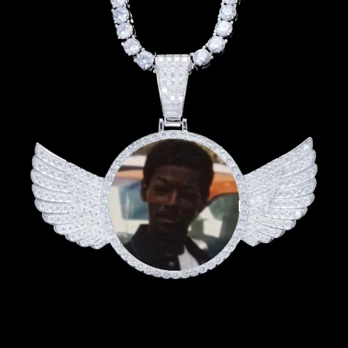 925S & VVS Moissanite 3D Wing Custom Picture Pendant sold by The GUU Shop