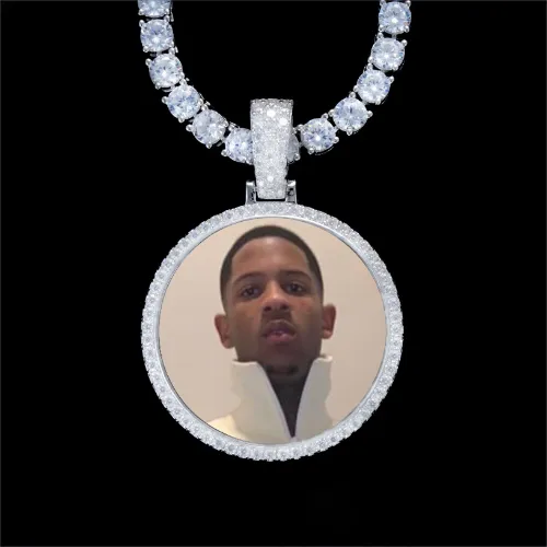 925S & VVS Moissanite 3D Circle Custom Picture Pendant sold by The GUU Shop
