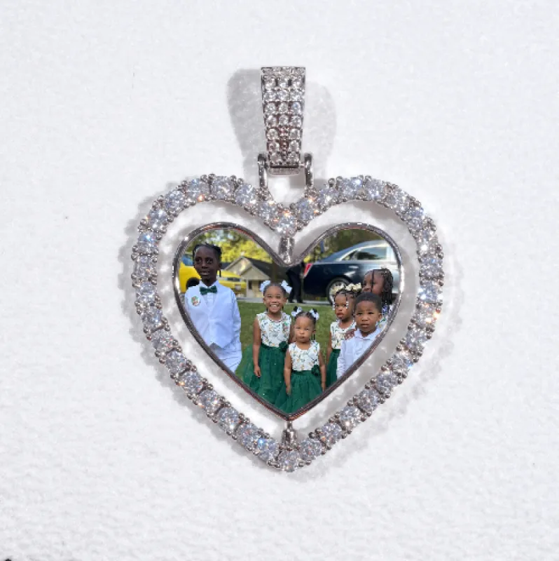 3D Spinning 2-Faced Heart Custom Picture Pendant sold by The GUU Shop