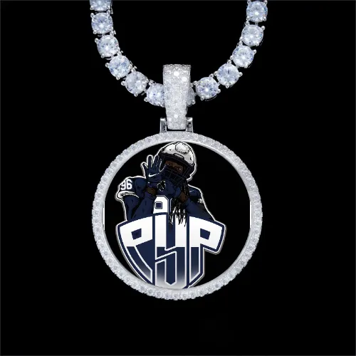 925S & VVS Moissanite 3D Circle Custom Picture Pendant sold by The GUU Shop