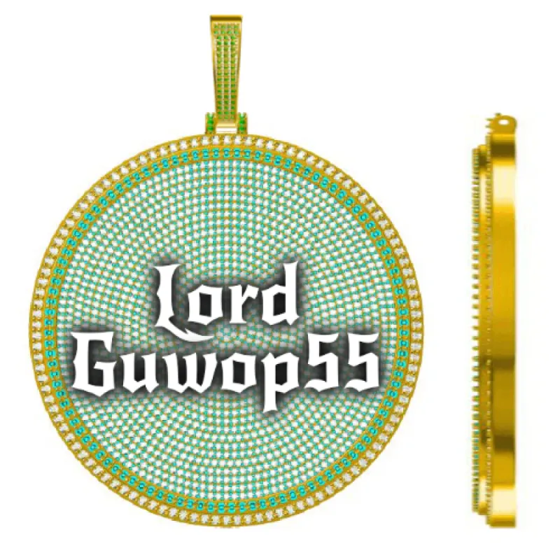 CUSTOM LETTER NECKLACE 3D BIG DISC sold by The GUU Shop