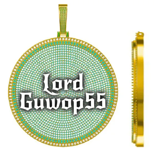 CUSTOM LETTER NECKLACE 3D BIG DISC sold by The GUU Shop