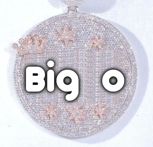 CUSTOM LETTER NECKLACE 3D BIG CROWN DISC sold by The GUU Shop