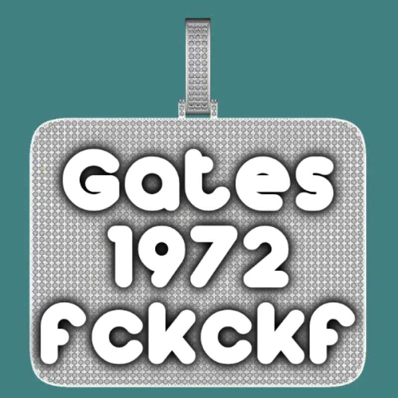 CUSTOM LETTER NECKLACE 3D BIG SQUARE sold by The GUU Shop