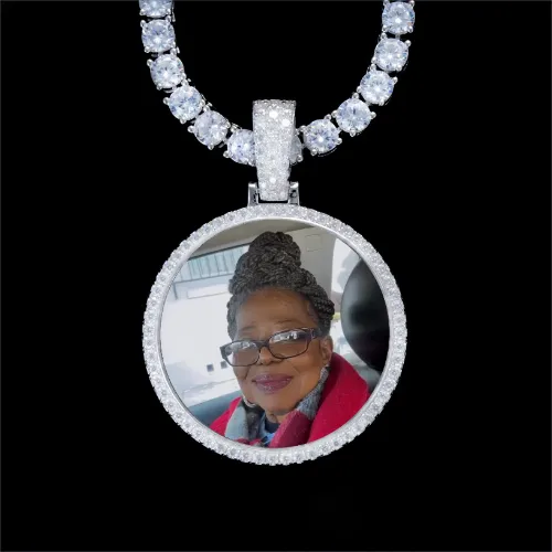 925S & VVS Moissanite 3D Circle Custom Picture Pendant sold by The GUU Shop