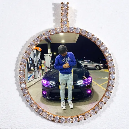 LARGE 3D CIRCLE CUSTOM PICTURE PENDANT sold by The GUU Shop