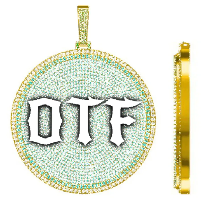 CUSTOM LETTER NECKLACE 3D BIG DISC sold by The GUU Shop