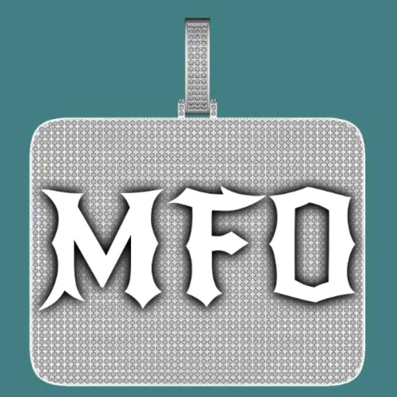 CUSTOM LETTER NECKLACE 3D BIG SQUARE sold by The GUU Shop