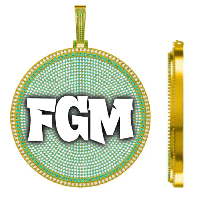 CUSTOM LETTER NECKLACE 3D BIG DISC sold by The GUU Shop