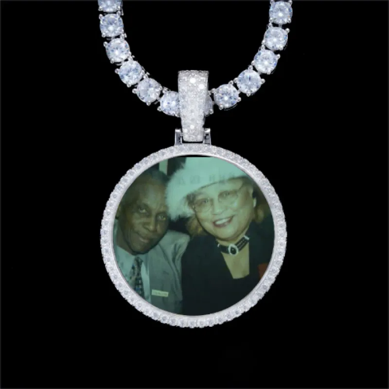 925S & VVS Moissanite 3D Circle Custom Picture Pendant sold by The GUU Shop