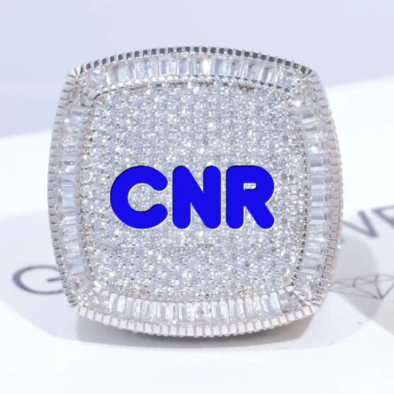 CUSTOM LETTER 3D ICED RING sold by The GUU Shop