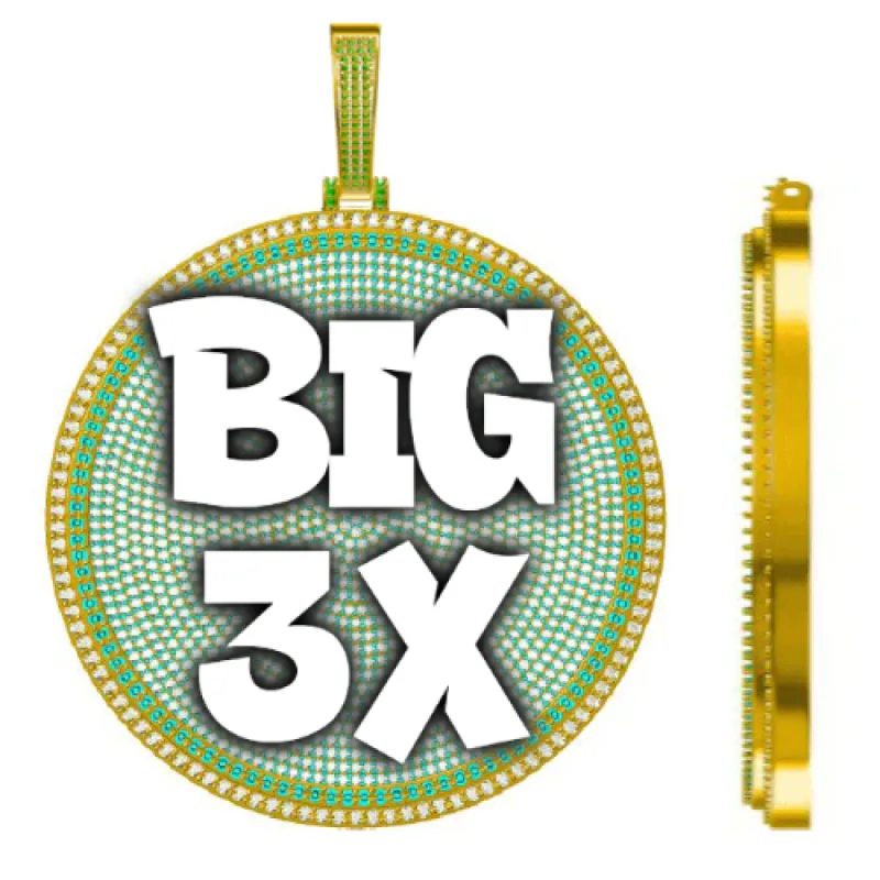 CUSTOM LETTER NECKLACE 3D BIG DISC sold by The GUU Shop