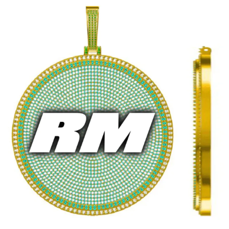 CUSTOM LETTER NECKLACE 3D BIG DISC sold by The GUU Shop