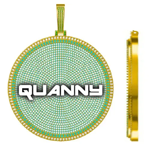 CUSTOM LETTER NECKLACE 3D BIG DISC sold by The GUU Shop