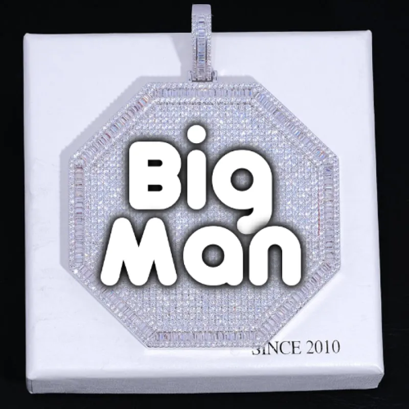 CUSTOM LETTER NECKLACE 3D BIG OCTAGON sold by The GUU Shop