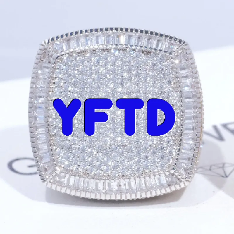 CUSTOM LETTER 3D ICED RING sold by The GUU Shop
