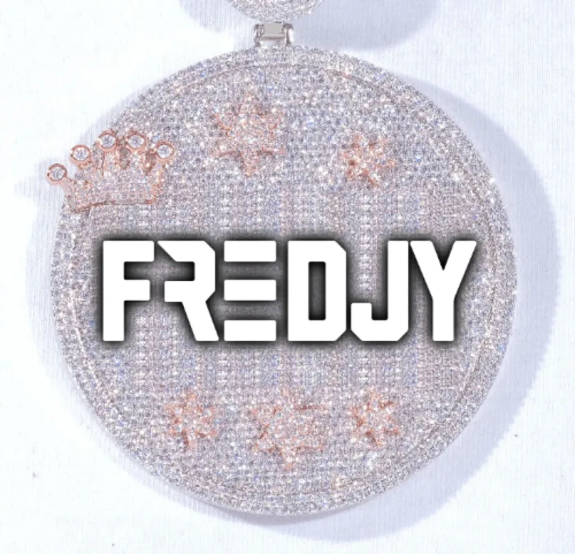 CUSTOM LETTER NECKLACE 3D BIG CROWN DISC sold by The GUU Shop