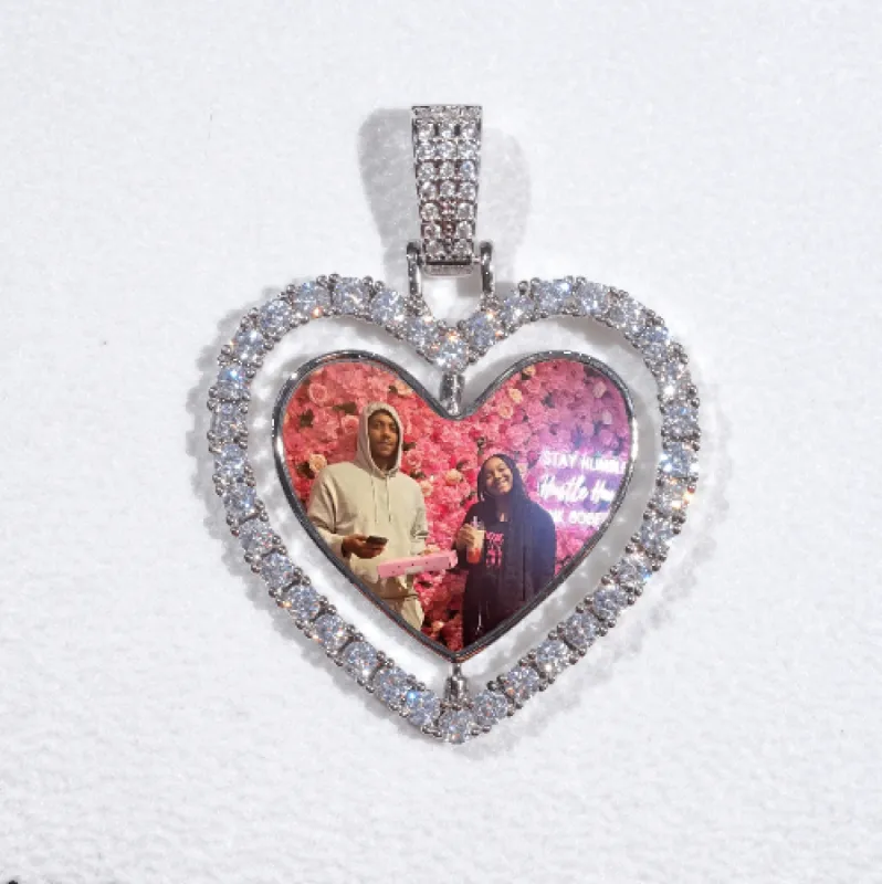 3D Spinning 2-Faced Heart Custom Picture Pendant sold by The GUU Shop