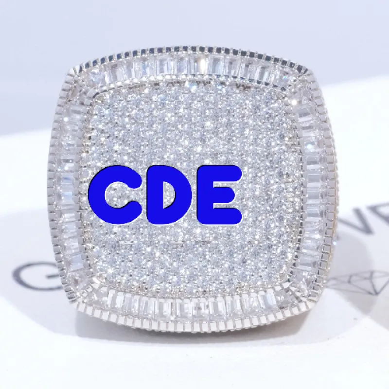CUSTOM LETTER 3D ICED RING sold by The GUU Shop