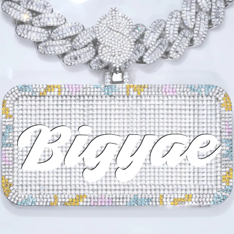 CUSTOM LETTER NECKLACE 3D COLORFUL SQUARE sold by The GUU Shop