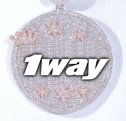 CUSTOM LETTER NECKLACE 3D BIG CROWN DISC sold by The GUU Shop