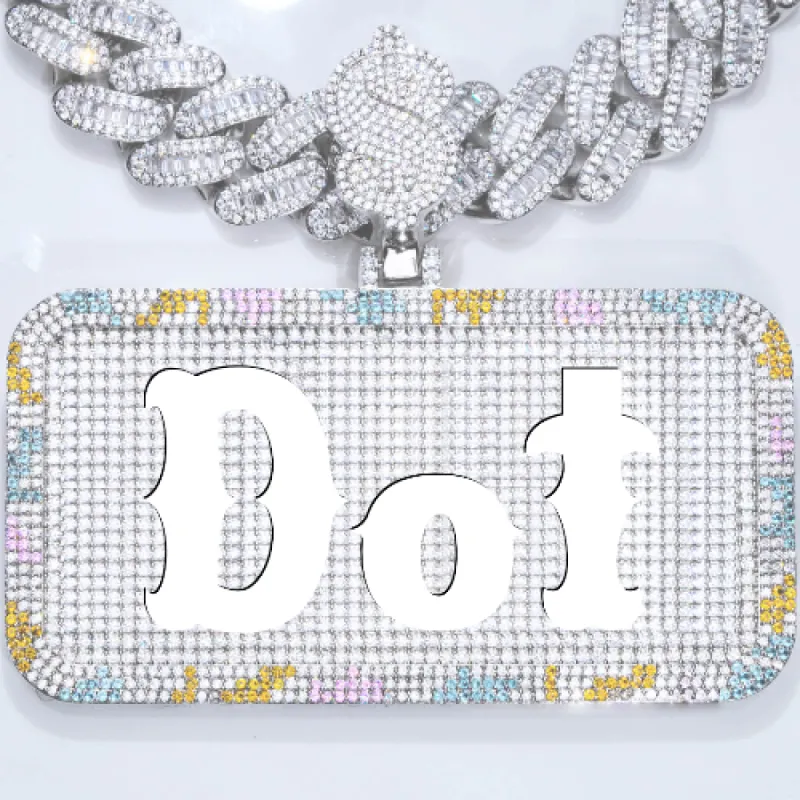 CUSTOM LETTER NECKLACE 3D COLORFUL SQUARE sold by The GUU Shop