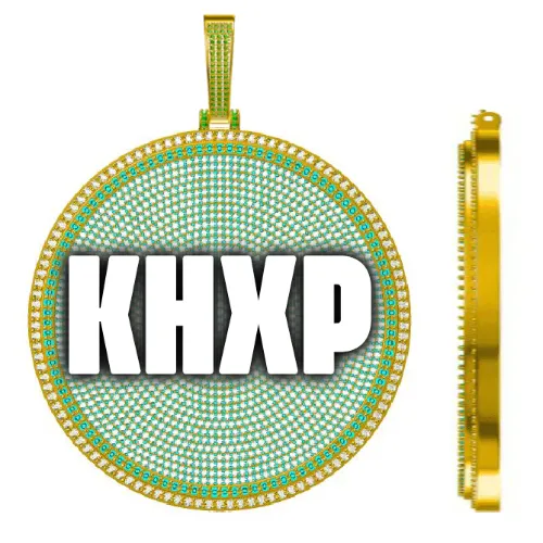 CUSTOM LETTER NECKLACE 3D BIG DISC sold by The GUU Shop