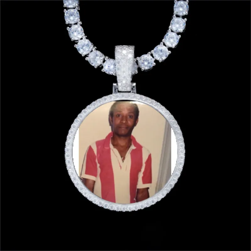 925S & VVS Moissanite 3D Circle Custom Picture Pendant sold by The GUU Shop